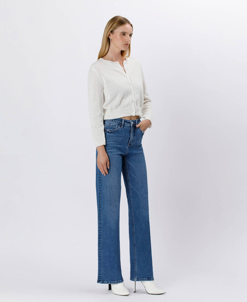 The Lauren Super High Rise Tummy Control Wide Leg Jean