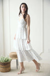 Corset Ruffle Tiered Midi Dress | Blue