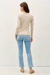 Wide Neck Knit Top | Oatmeal