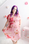 Floral Chiffon Dress | Pink