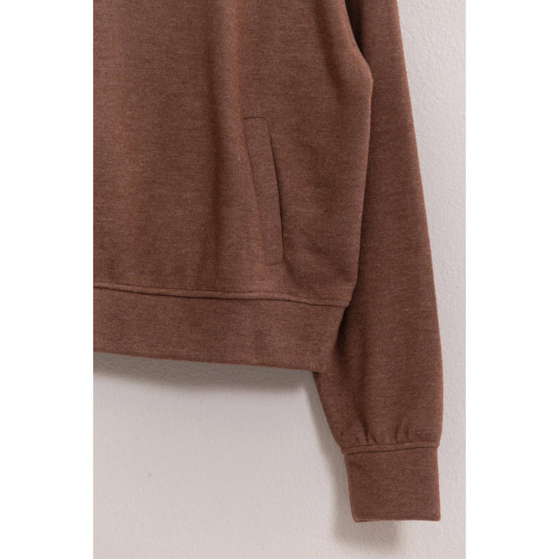 Half Zip Sweatshirt With Front Pockets | Chestnut