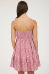 Floral Sleeveless Tiered Mini Dress | Dusty Fuchsia
