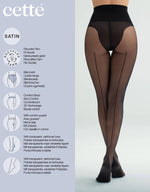 Cuban Heel Seamed Tights, 20 Den | Black