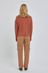 Half Zip Pullover Sweater | Brick