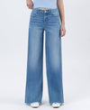 The Mandi High Rise Frayed Hem Wide Leg Jeans