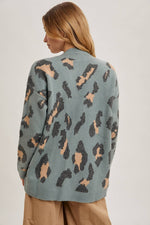 Button Up Cheetah Cardigan | Oatmeal