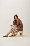 Chunky Cable Knit Cardigan | Chocolate