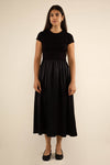 Fanny Contrast Midi Dress | Black