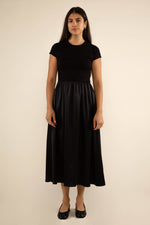 Fanny Contrast Midi Dress | Black
