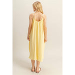Shirring Neckline Sleeveless Dress | Yellow