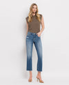 The Wayne High Rise Crop Straight Jeans