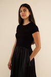 Fanny Contrast Midi Dress | Black