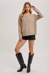V-Neck Soft Knit Sweater Pullover | Latte