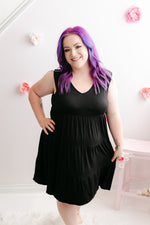 Tiered Short Dress | Black