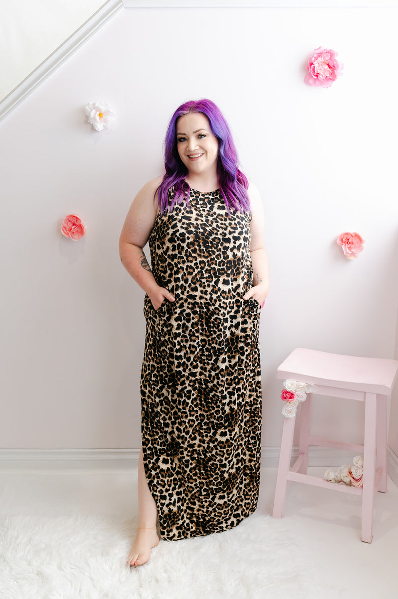 Curvy Into The Wild Maxi Dress | Brown