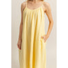 Shirring Neckline Sleeveless Dress | Yellow