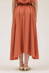 Boxy Pleated Midi Skirt | Apricot
