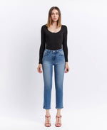 The Tori High Rise Cuffed Crop Slim Straight Jean