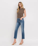 The Wayne High Rise Crop Straight Jeans