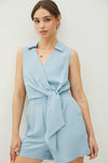 Collar Wrap-tie Romper | Skylight