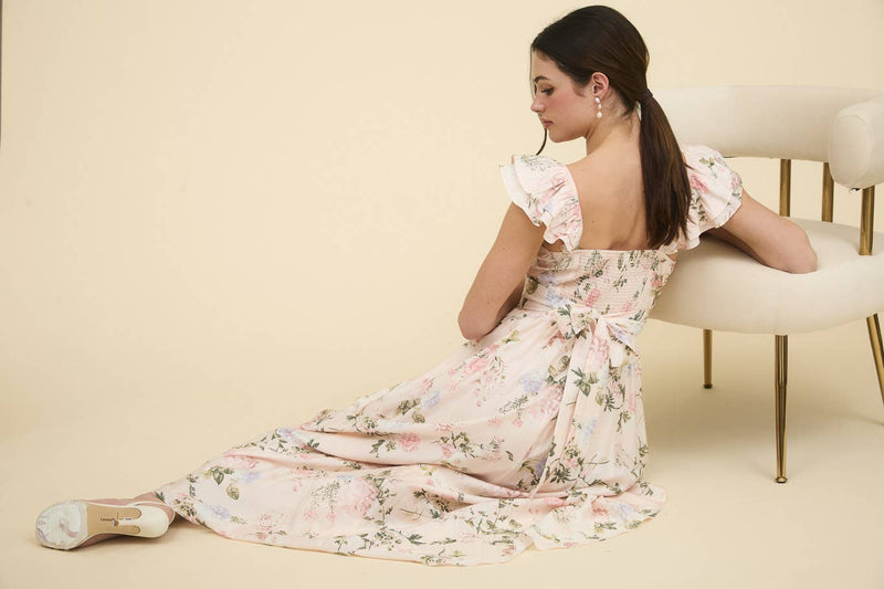 Elizabeth Sweetheart Corset Maxi Dress | Blush
