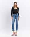 The Tori High Rise Cuffed Crop Slim Straight Jean