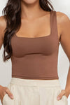 Reversible Cropped Square Neck Tank | Chocolate