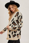 Button Up Cheetah Cardigan | Oatmeal