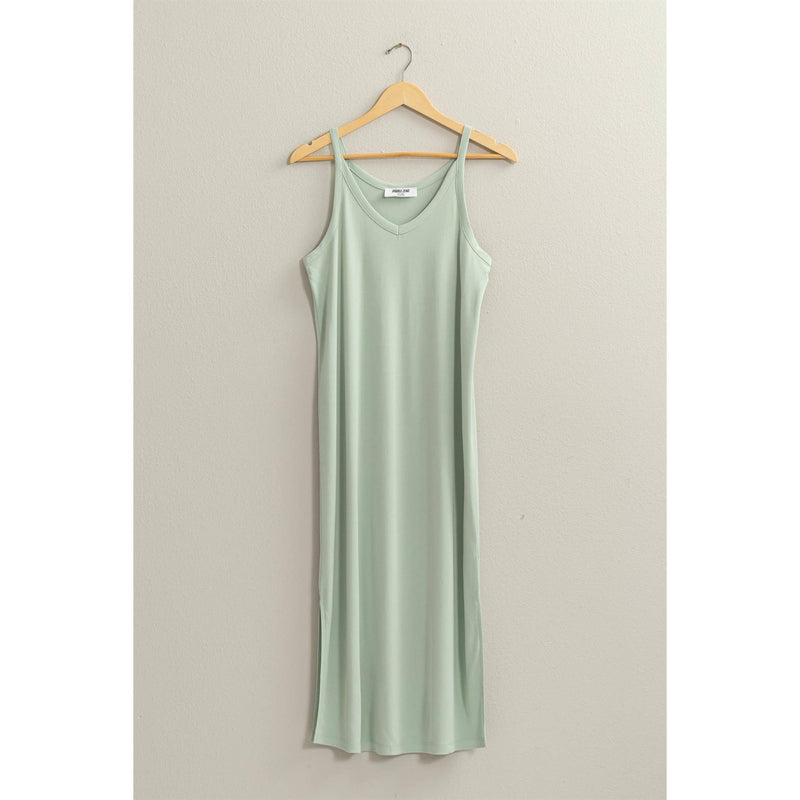 Soft V-Neck Midi Dress | Mint