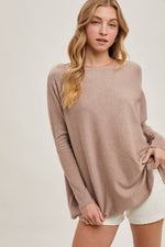 Flowy Boatneck Dolman Tunic | Latte