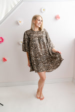 The Bubble Cheetah Dress | Taupe