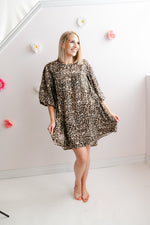 The Bubble Cheetah Dress | Taupe