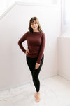 Wide Neck Knit Top | Merlot - MNR Beauty Boutique