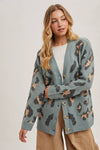 Button Up Cheetah Cardigan | Oatmeal