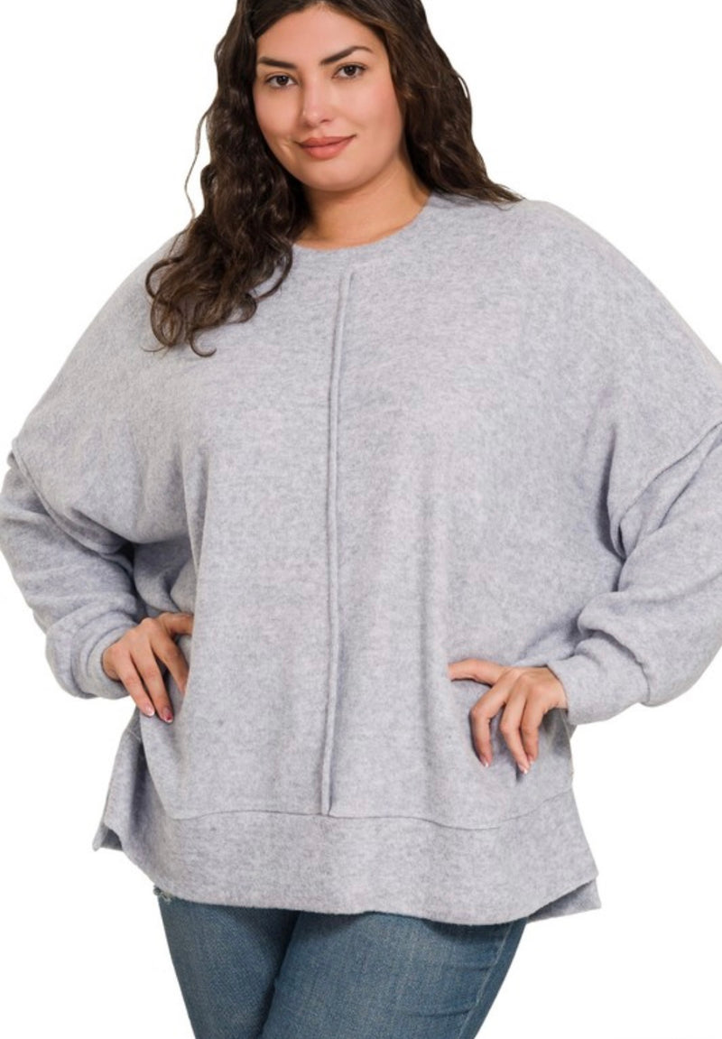Curvy Live In Sweater | H Grey
