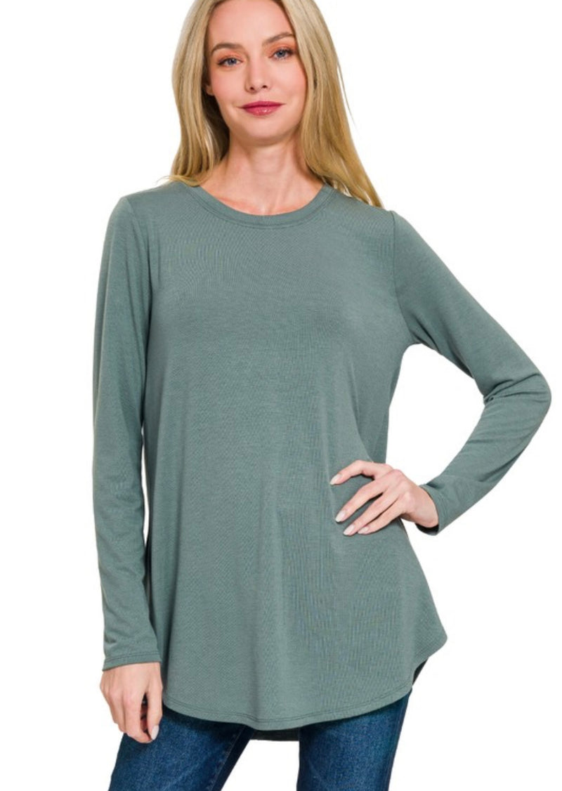 The Alicia Long Sleeve Round Neck Top | Ash Jade