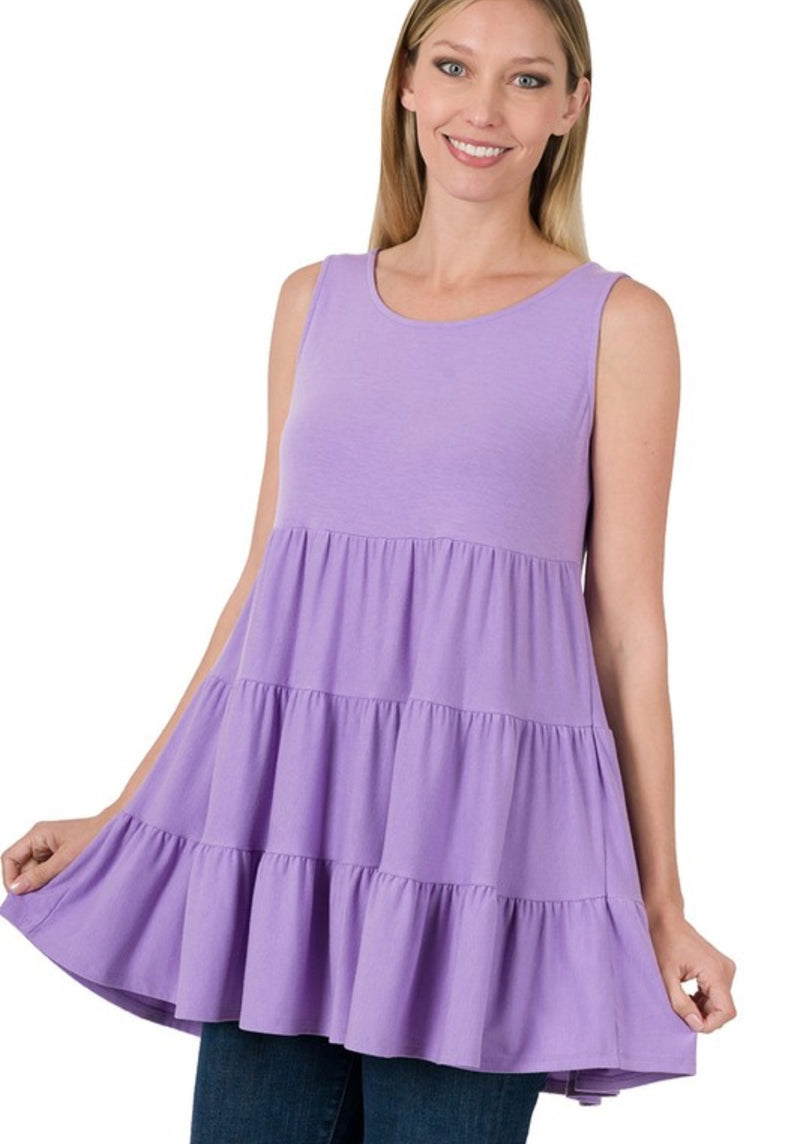 Tiered Flow With Me Tank | Lavender