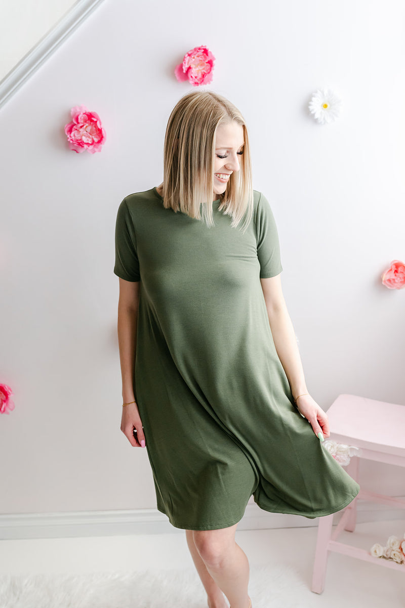 Tee Shirt Dress | Ash Olive
