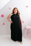 Curvy Solid Maxi Dress | Black