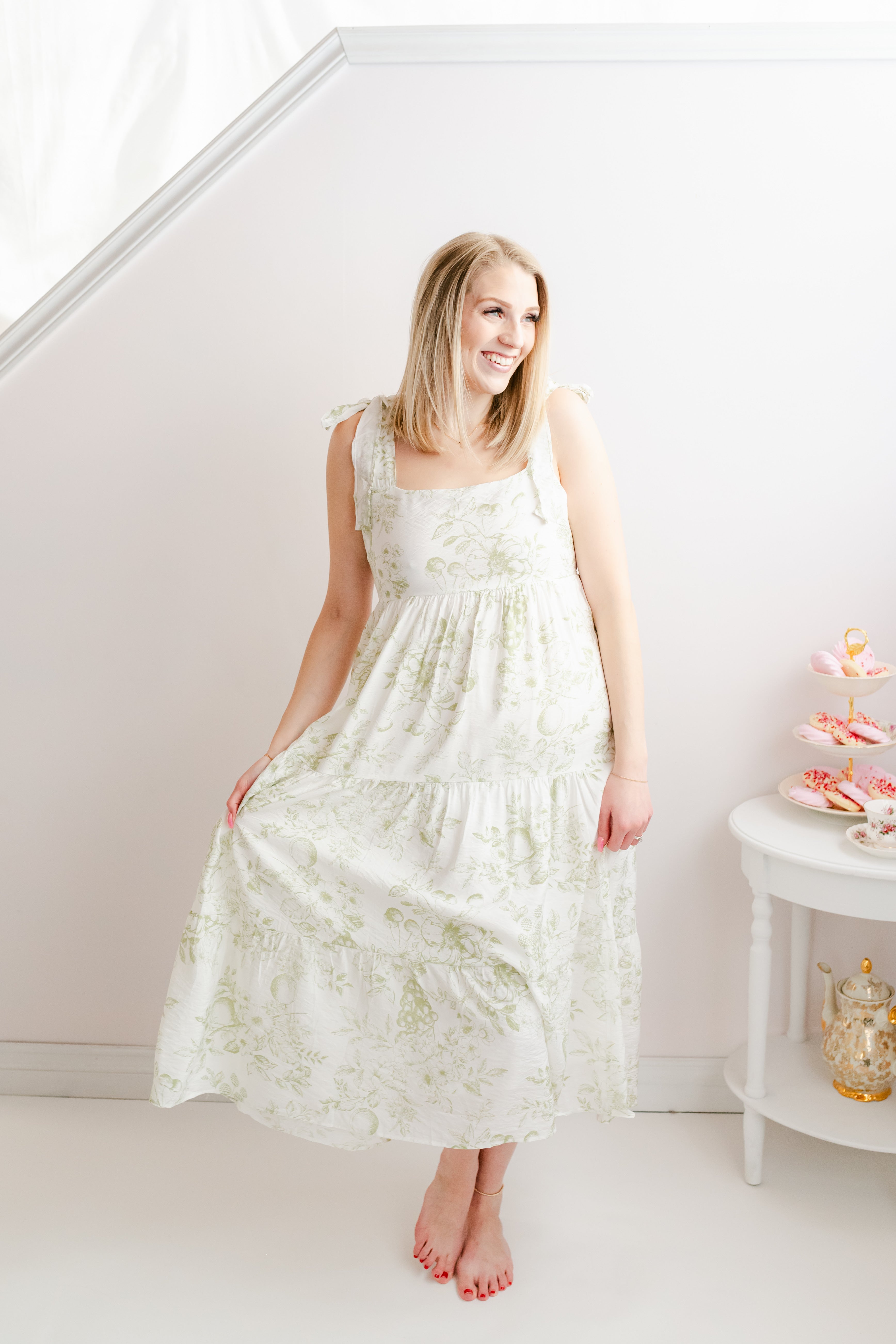 The Sophia Tiered Midi Dress | Olive | MNR Beauty Boutique
