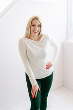 Wide Neck Knit Top | Ivory - MNR Beauty Boutique