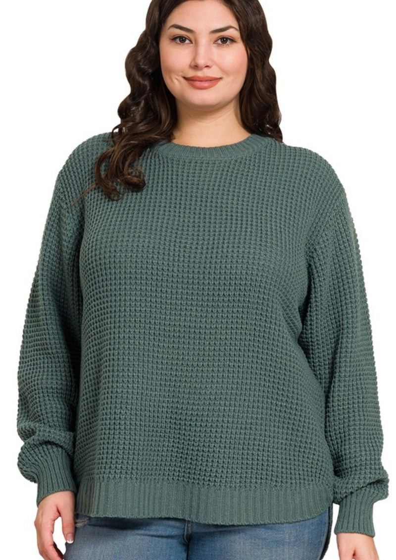 Curvy Chunky Waffle Sweater | Ash Jade