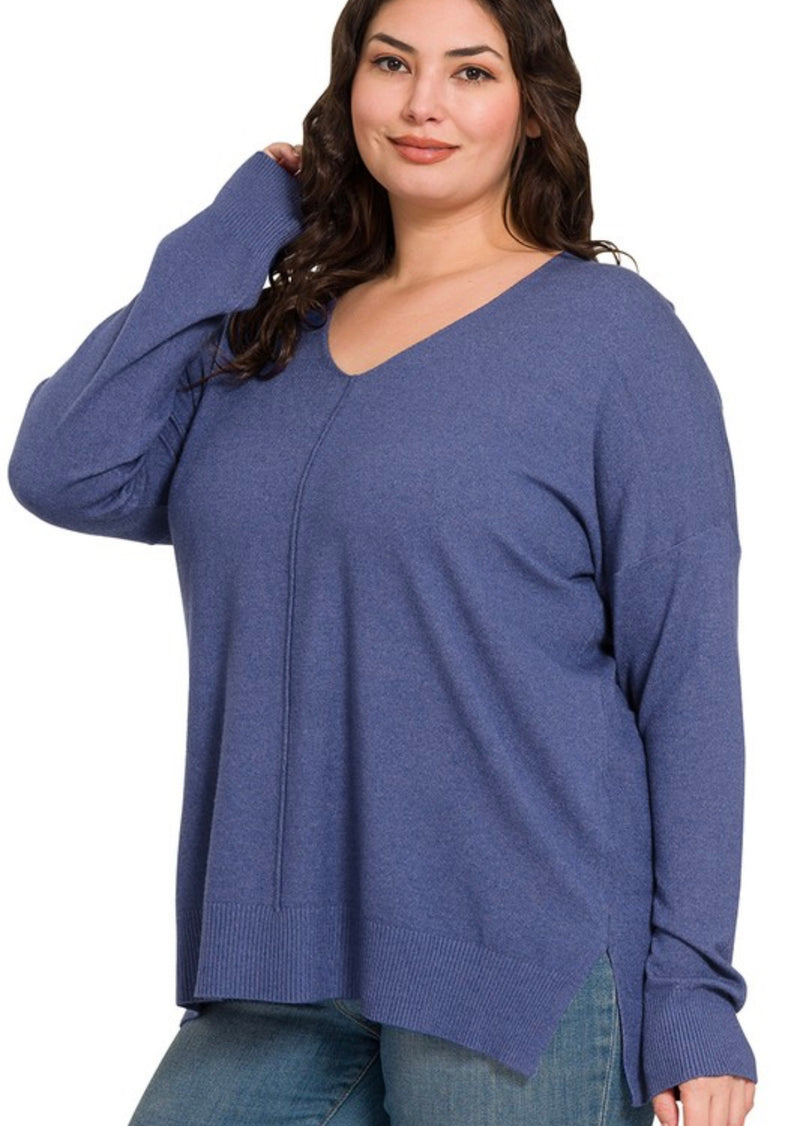 Curvy Knit Front Seam Sweater | H Marlin