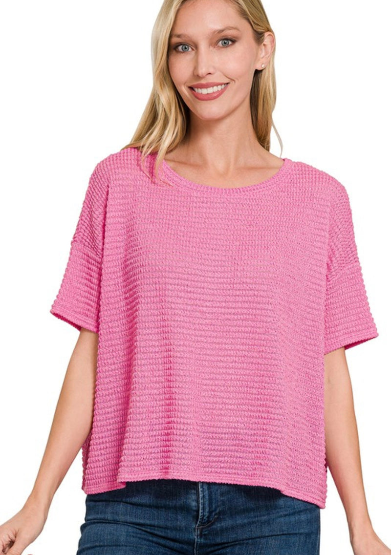 Jacquard Top | Candy Pink