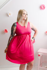 Casual Sleeveless Dress | Fuchsia