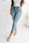 The Nikki High Rise Button Up Ankle Skinny Jeans