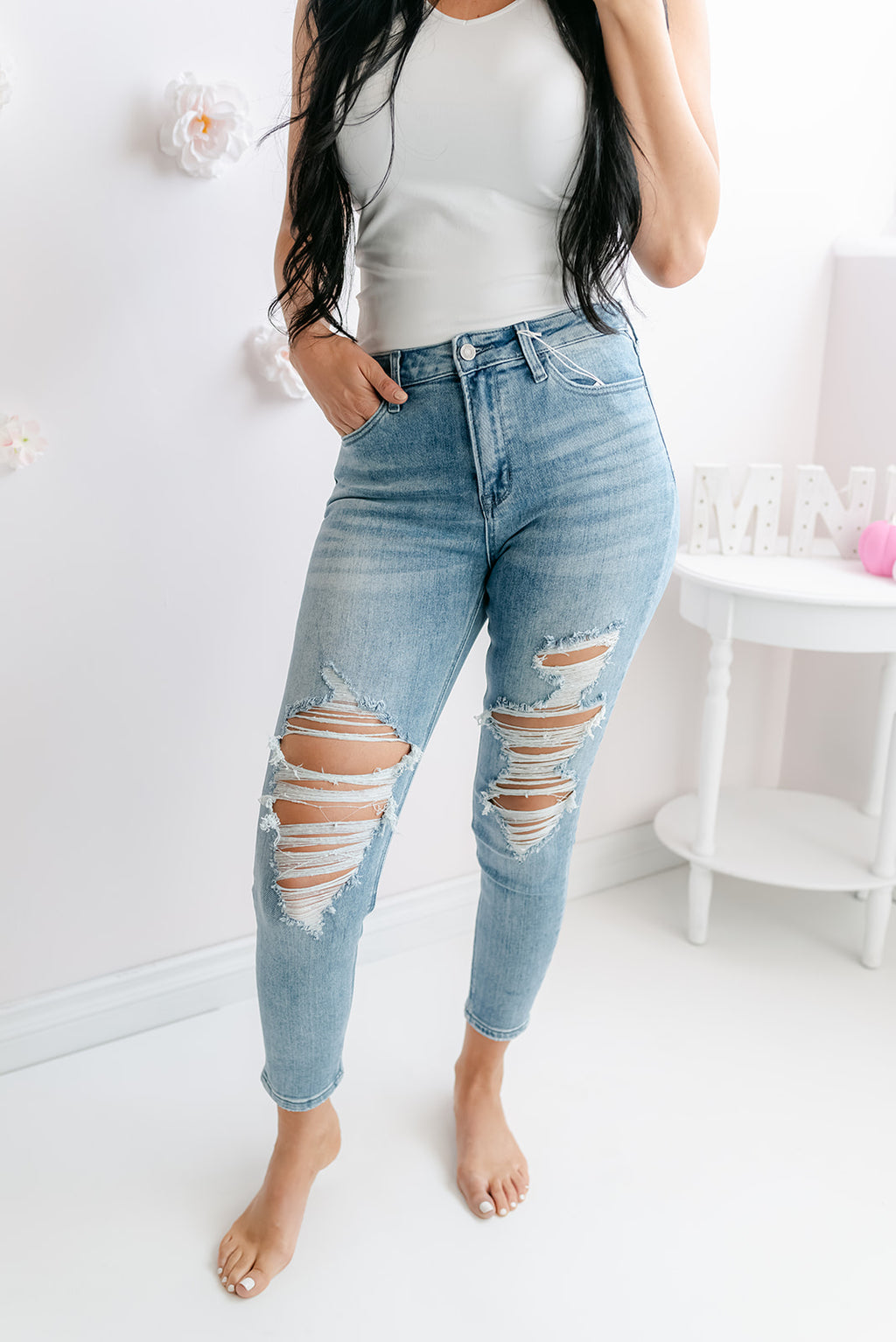 The Amanda High Rise Ankle Skinny Jean - MNR Beauty Boutique