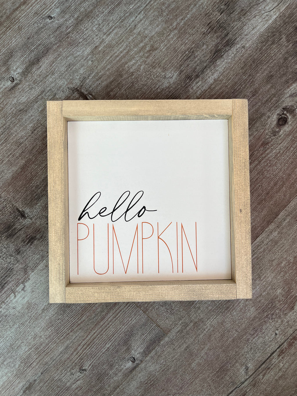 Hello Pumpkin Wooden Sign 9x9 - MNR Beauty Boutique