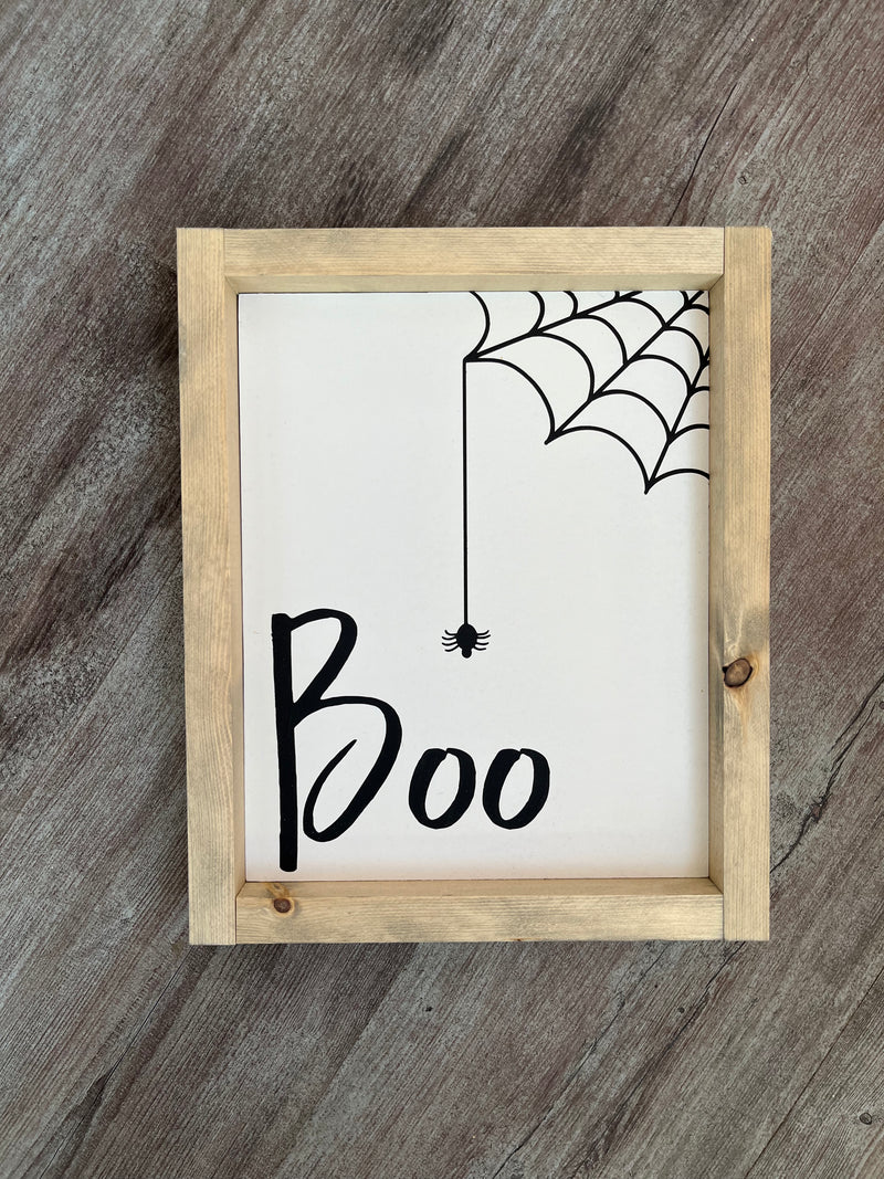 Boo Wooden Sign 9x11