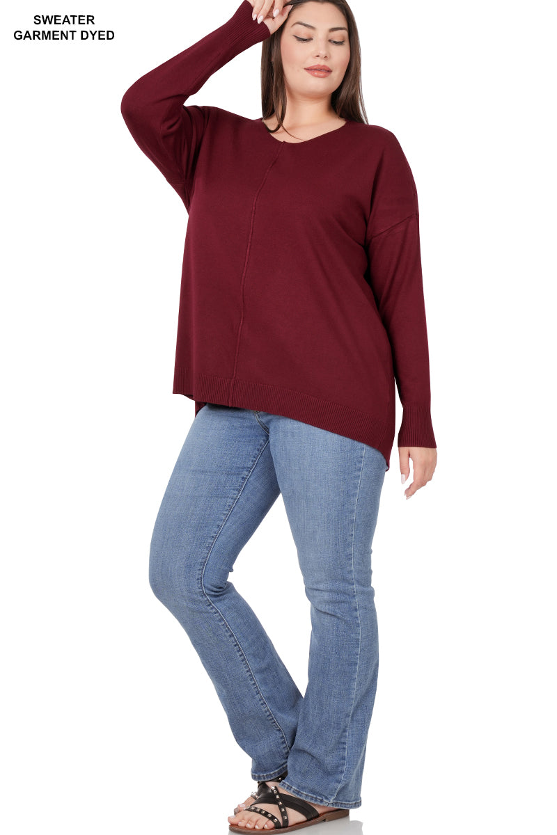 Curvy Knit Pull Over Sweater | Dk Burgundy - MNR Beauty Boutique